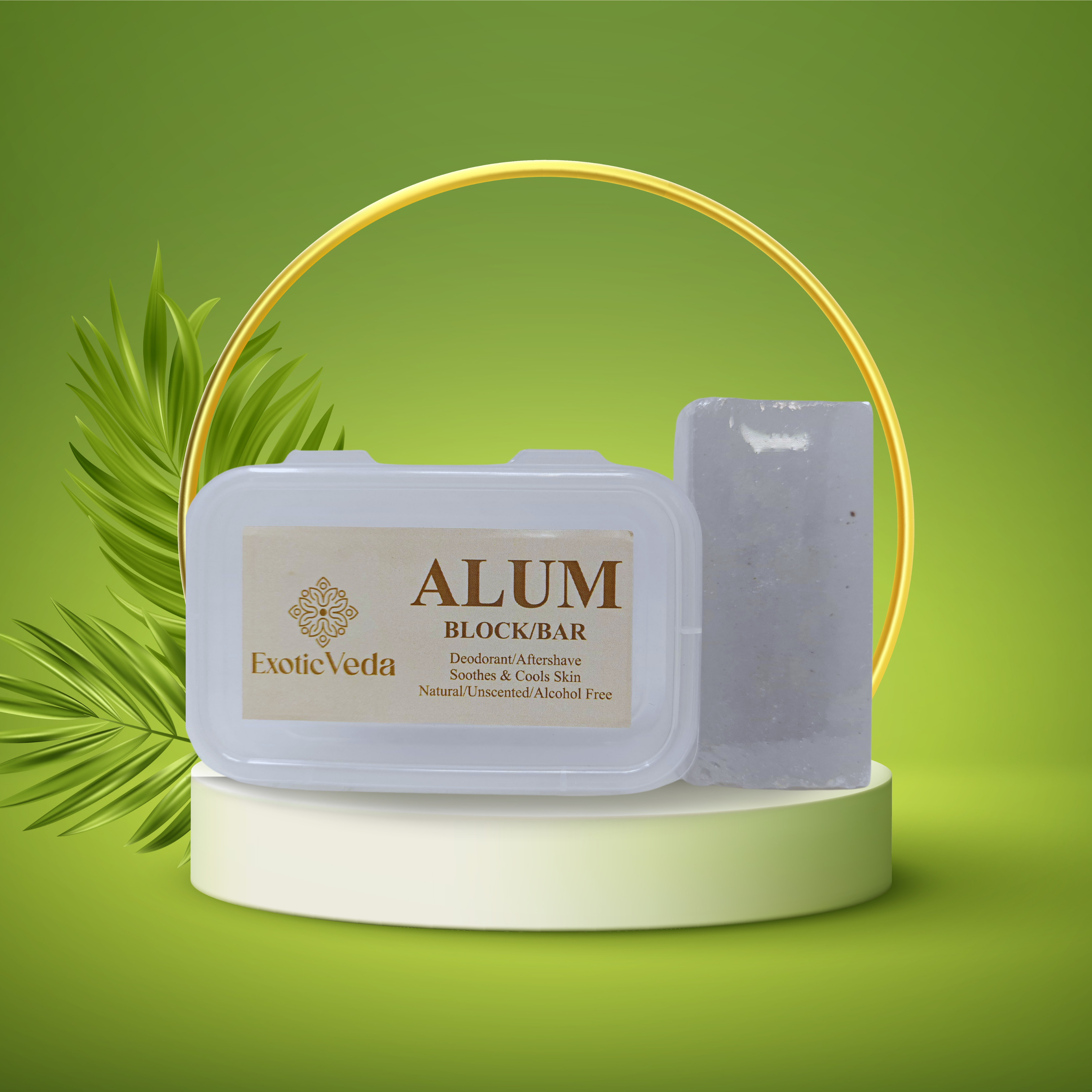 Exotic veda MEN 100% Pure & Natural Origin Alum Bars (Fitkari Stone) & 1 Travel Case for Men & Women|